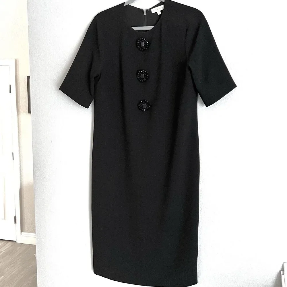 Tory Burch Raine embellished shift dress Size 10 Black